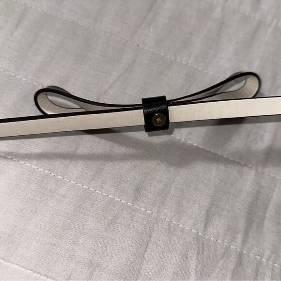 kate spade L Black Cream Pale Gold Tone Bow Belt main image 6